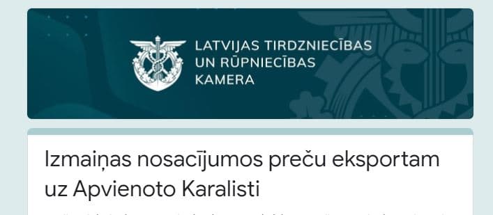 Vebinārs par preču eksportu uz Apvienoto Karalisti