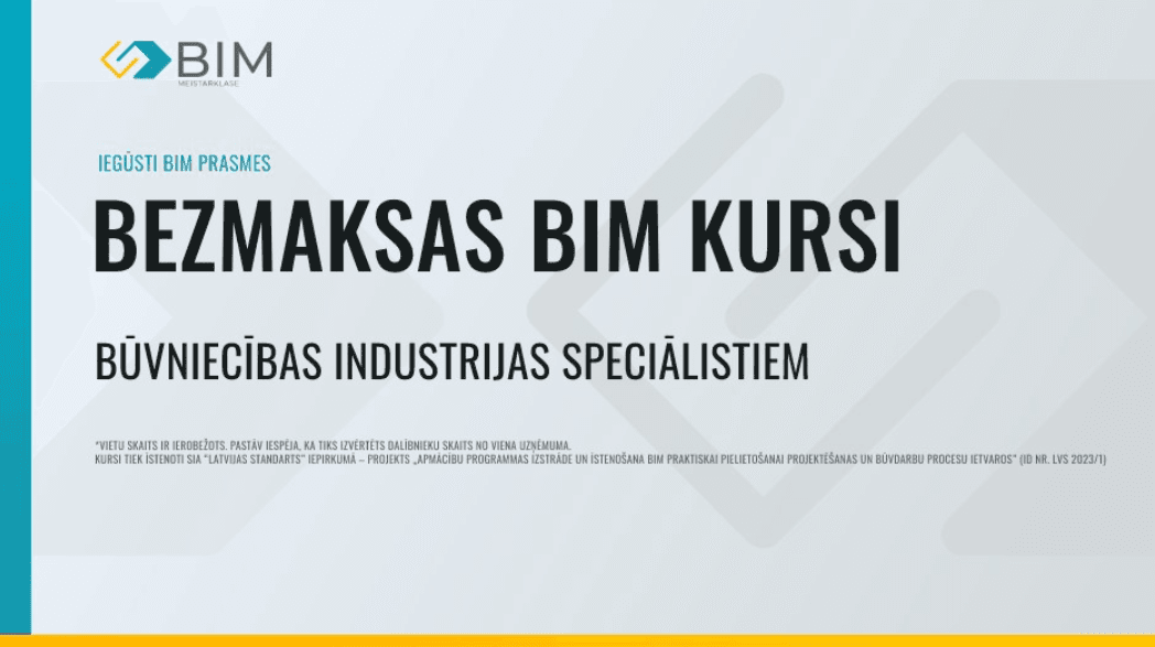 BIM programmas kursu vizualizācija 