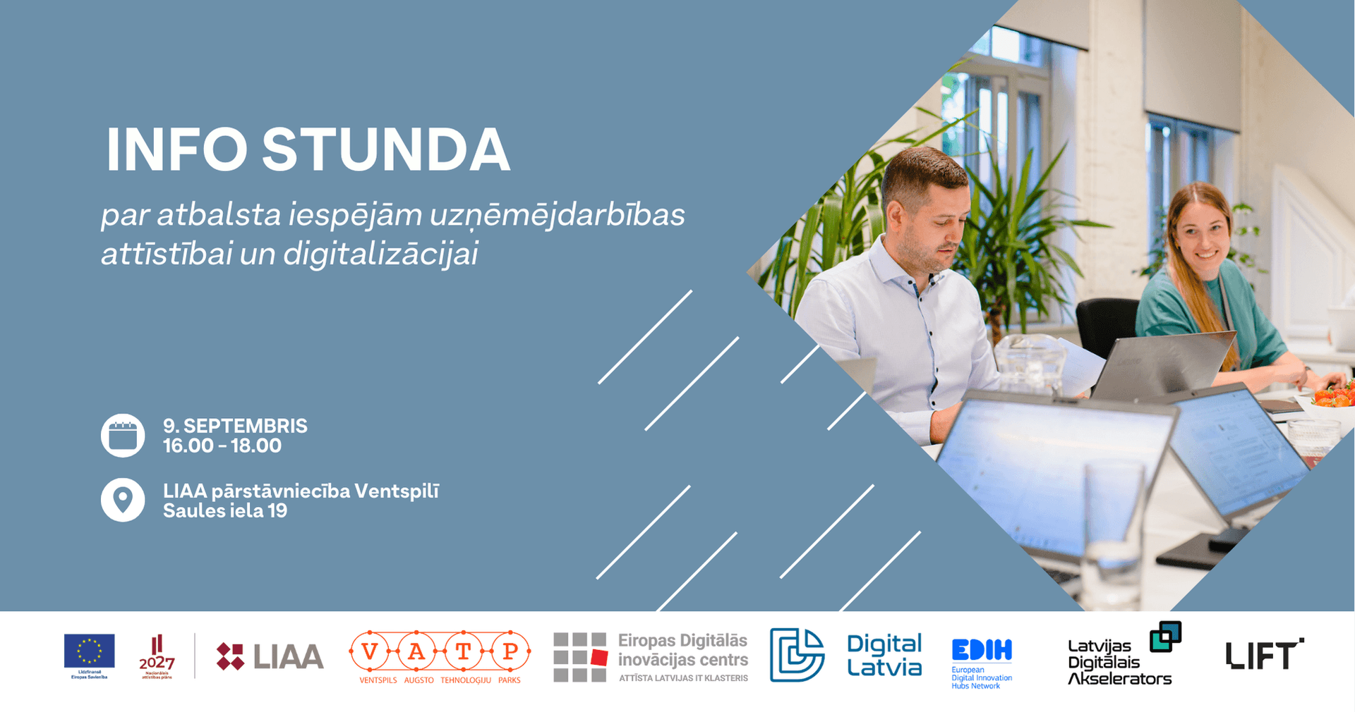 Info stunda par atbalsta iespējām uzņēmējdarbības attīstībai un digitalizācijai