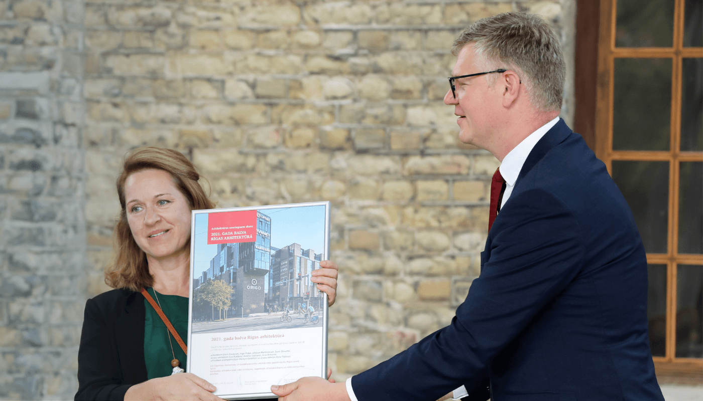 2021.gada balvu Rīgas arhitektūrā saņem jaunais Origo tirdzniecības un biroju komplekss