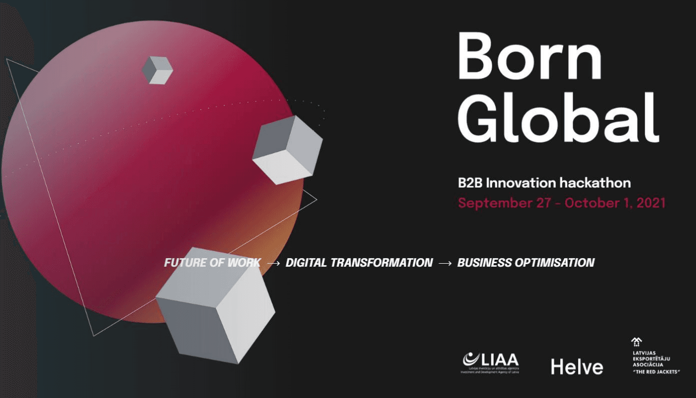 Hakatona "Born Global" plakāts