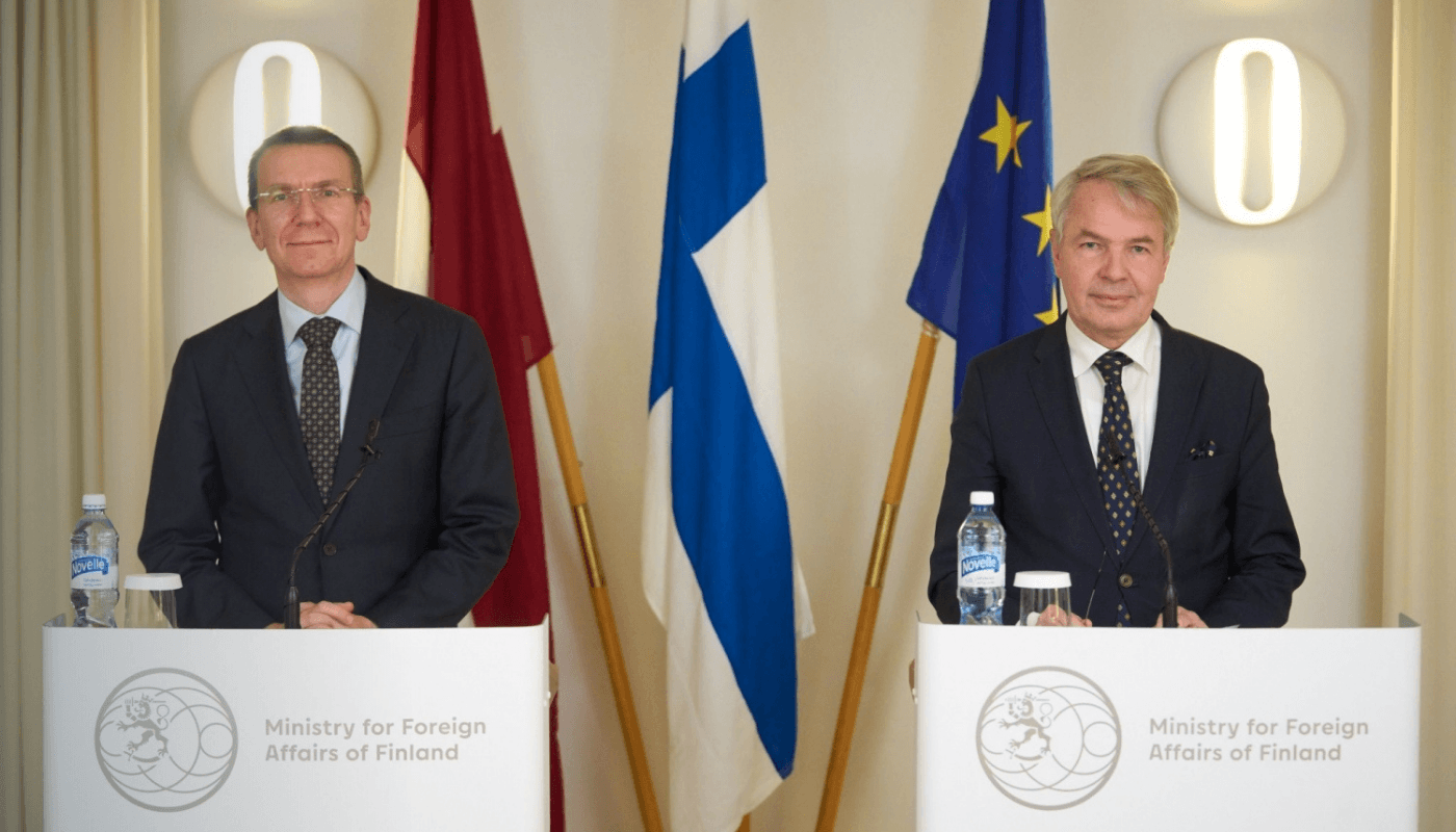 Edgars Rinkēvičs un Anu Vehvilainens