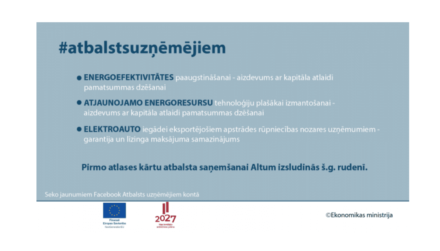 Ekonomikas ministrijas informatīva vizualizācija