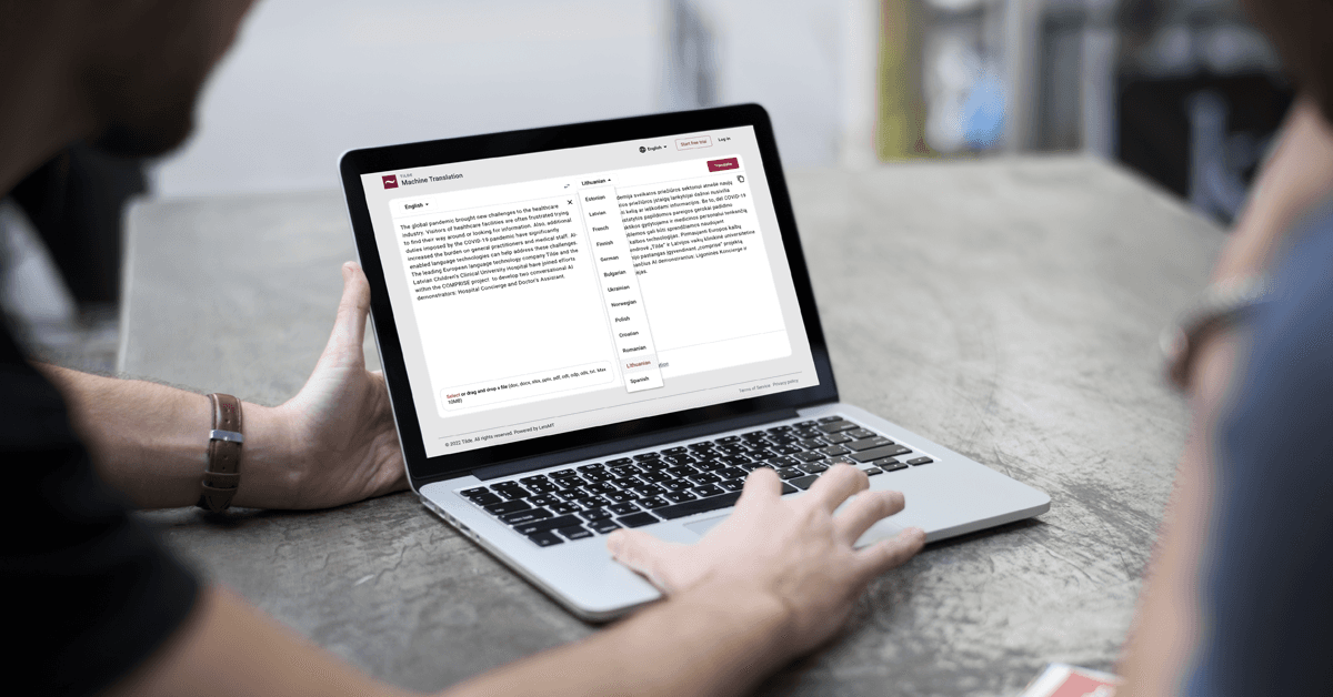 Tildes mašīntulkošanas risinājuma vizualizācija