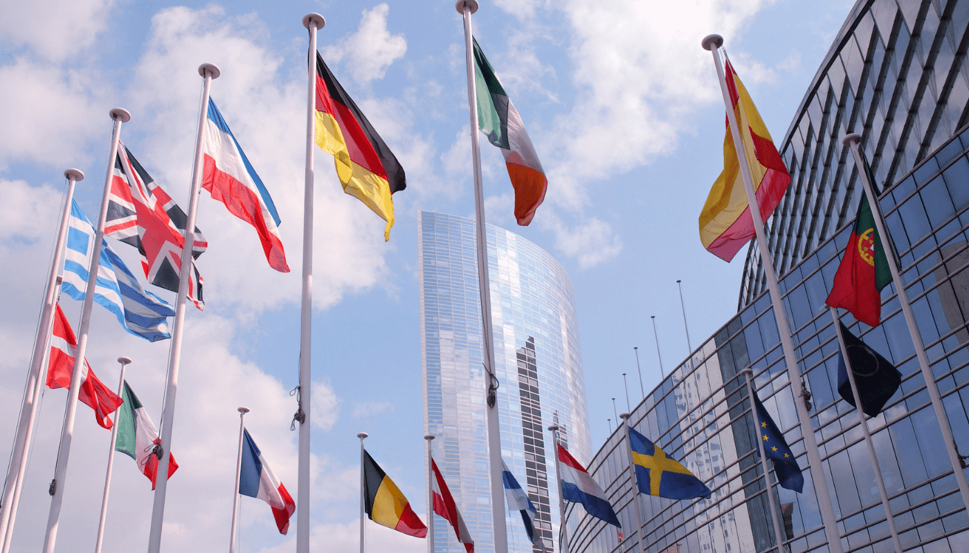 Eiropas Savienības valstu karogu foto
