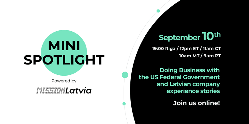 Mini Spotlight tiešsaistes seminārs par sadarbības iespējām ar ASV valdību Mini Spotlight tiešsaistes seminārs par sadarbības iespējām ar ASV valdību