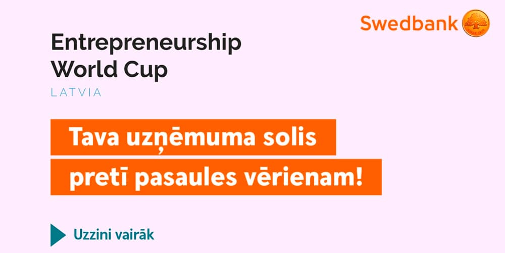 Latvijas uzņēmēji aicināti pieteikties Pasaules Uzņēmējdarbības kausam 2025 Latvijas uzņēmēji aicināti pieteikties Pasaules Uzņēmējdarbības kausam 2025