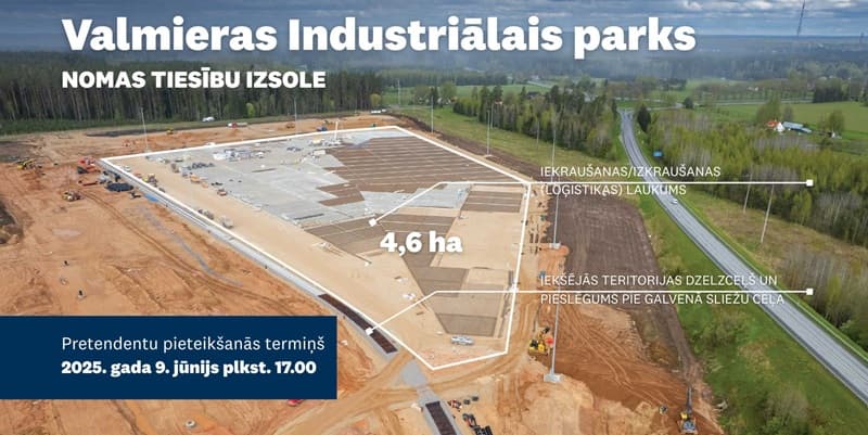 Izsludināta noma Valmieras Industriālā parka dzelzceļam un iekraušanas/ izkraušanas (loģistikas) laukumam Izsludināta noma Valmieras Industriālā parka dzelzceļam un iekraušanas/ izkraušanas (loģistikas) laukumam