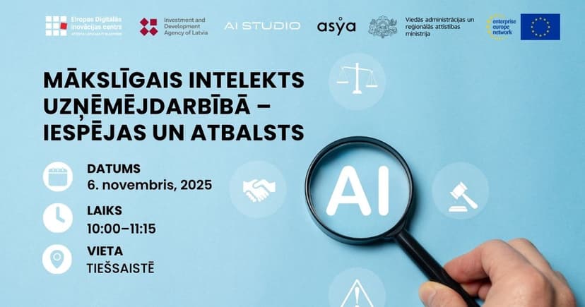 Pievienojies vebināram: ‘’Mākslīgais intelekts uzņēmējdarbībā – iespējas un atbalsts’’
