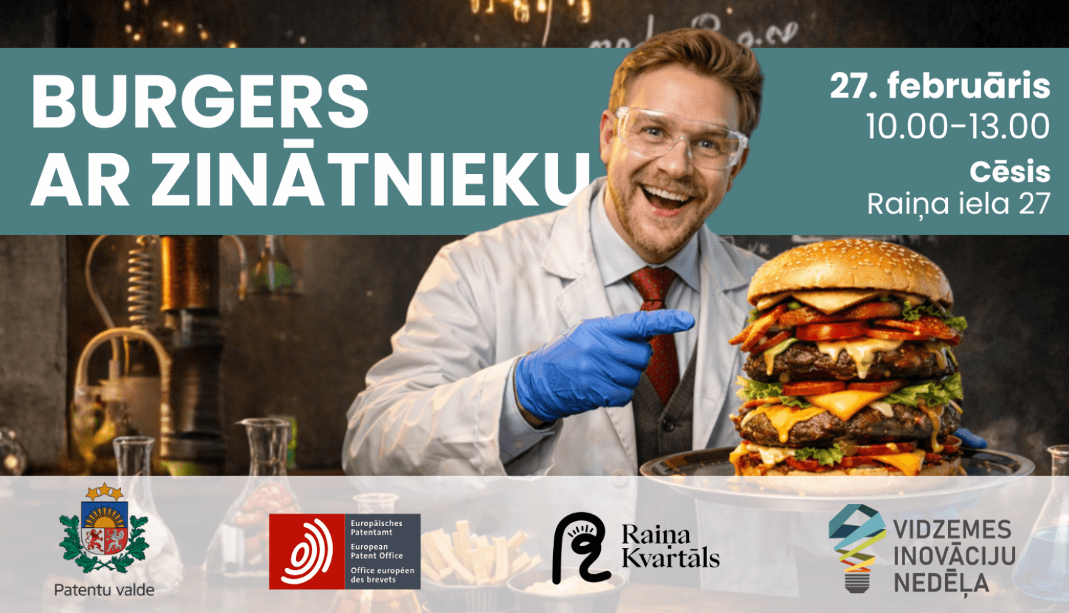 Aicinām pievienoties pasākumam "Burgers ar zinātnieku"