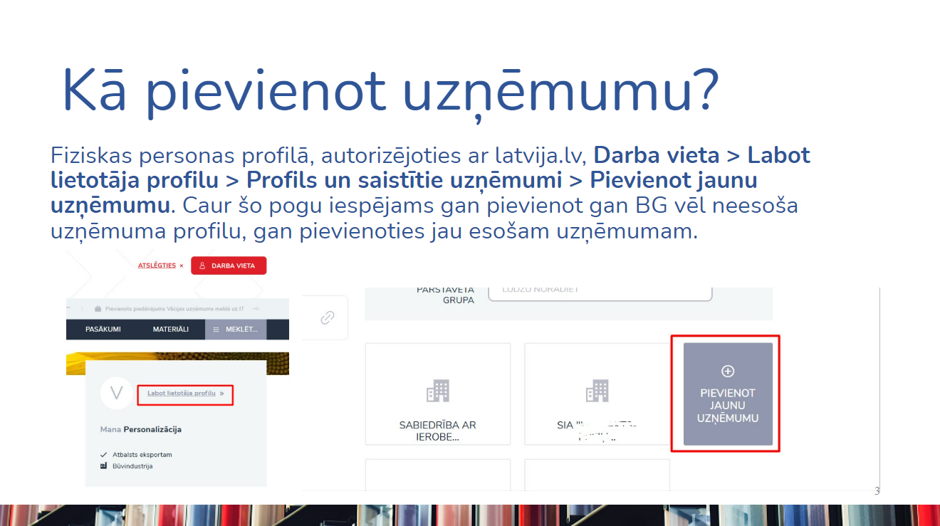 Kā pievienot uzņēmumu?