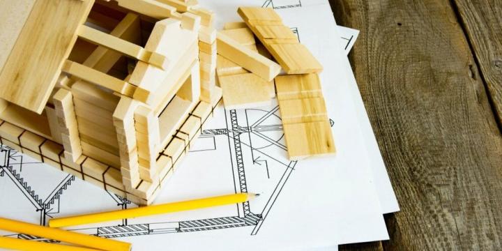 Mājas būvniecības plāna foto