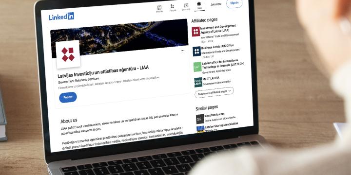 Ilustratīvs attēls ar LIAA LinkedIn kontu latviešu valodā 